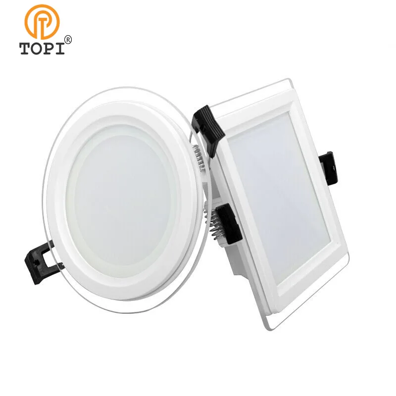 Factory low price white round square embedded patch aluminum glass panel 6w 12w 18w 24w ceiling Led ceiling light