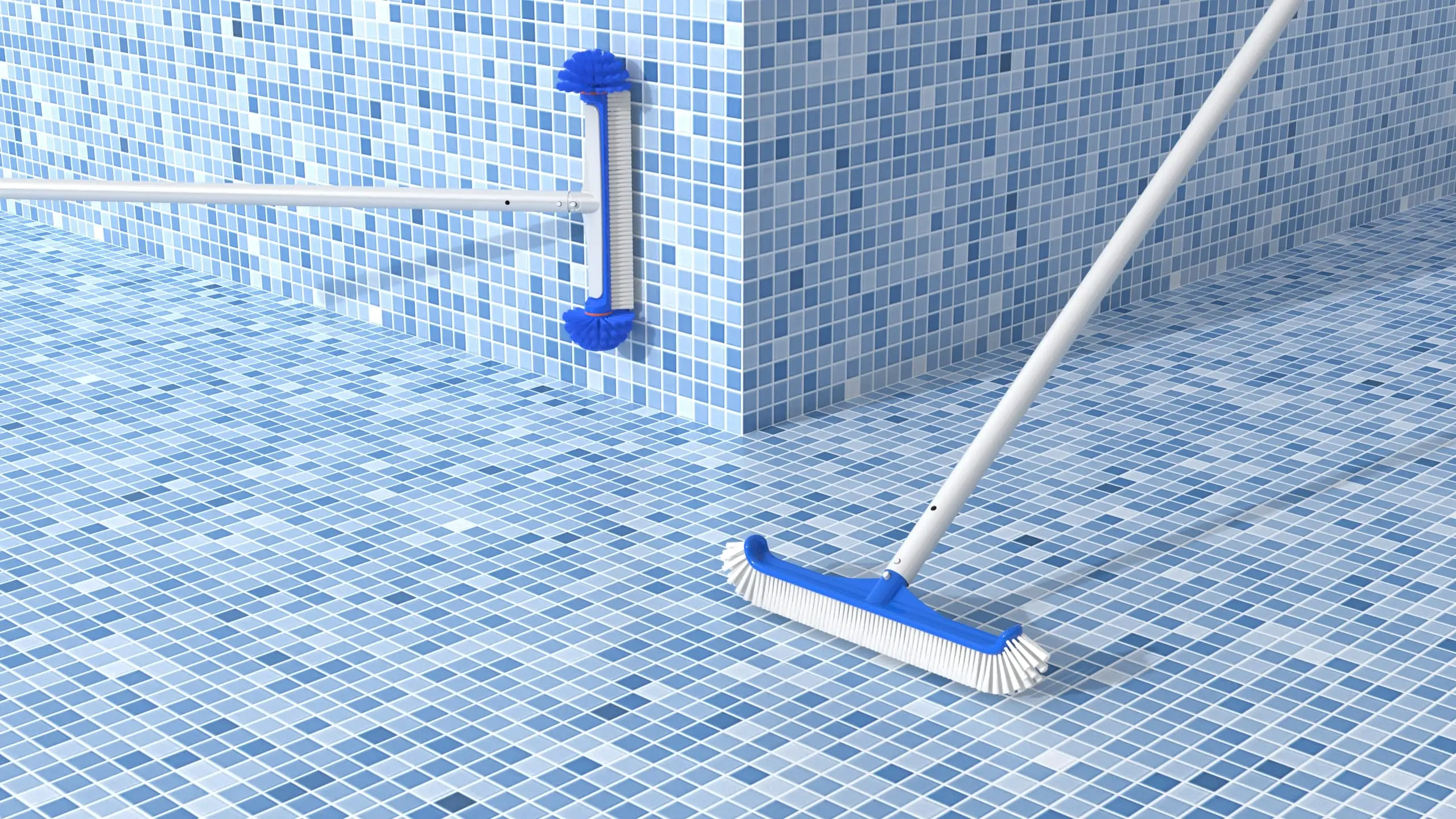 BN Pool Brush With Curved Brush and EZ Clip Handle, Pool Cleaning Bru