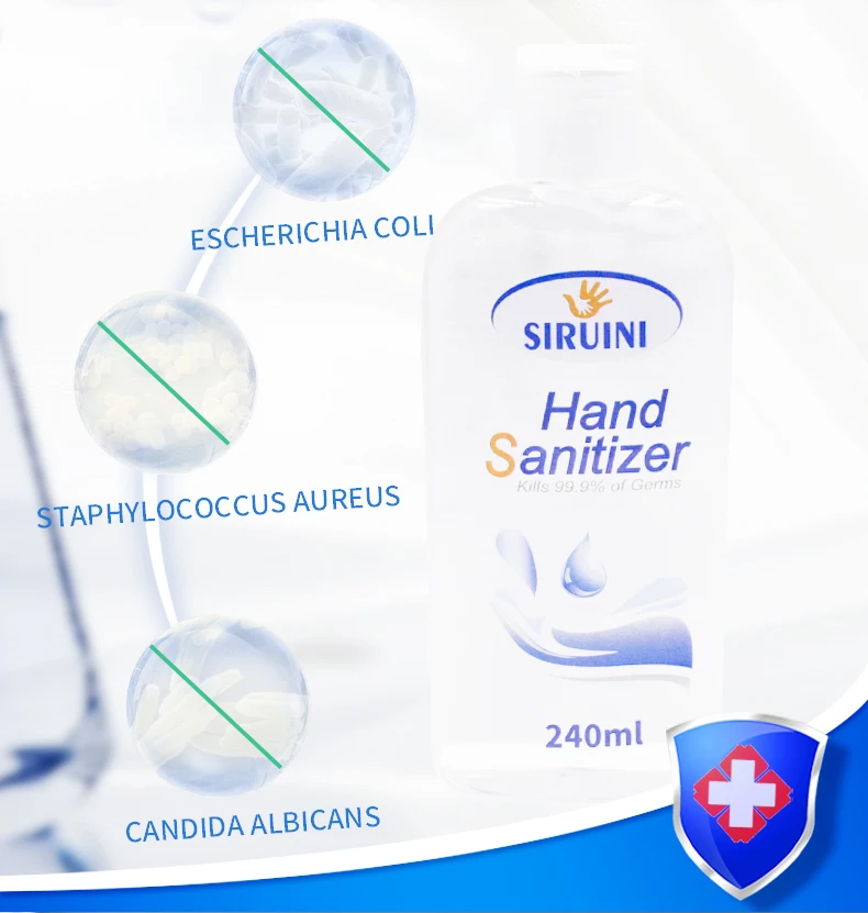 Antibacterial Waterless 20ml hand sanitizer gel 75% Alcohol travel portable thin individual package hand sanitizer
