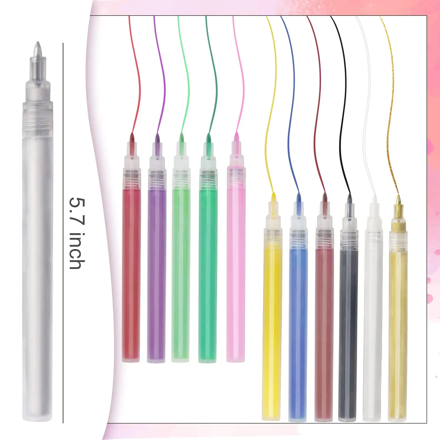 Nail Brush 3d Marker Graffiti Pen Drawing Nail Painting Pen Hook Line Nail Art Tools Acrylic Paint Marker Pen