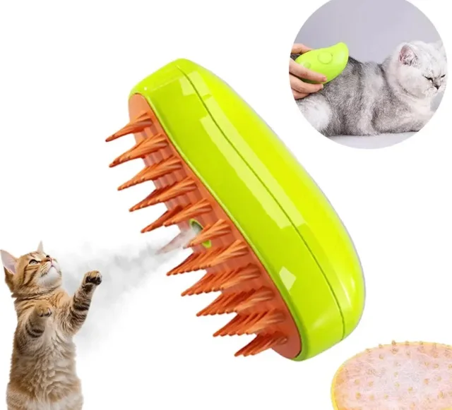 2024 Hot selling  3 in 1 Rechargeable Pet Hair Massage Cat Brush Steamy Comb Cleaning Brush for pet