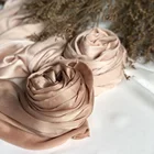 Pleated Fancy Pleated Muna Textured Satin Hijab For Malaysia Women Tudung Hijab