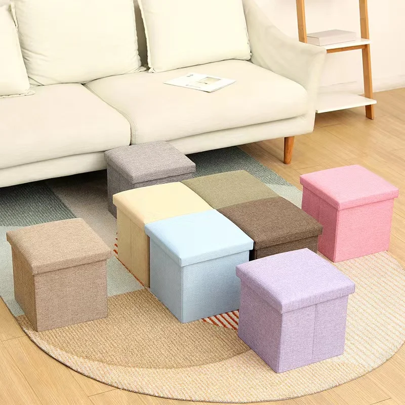 Multi Functional Folding Furniture Storage Sit Stool Sundries Toys Sorting Fabric Box Big Mouth Storage Chairs