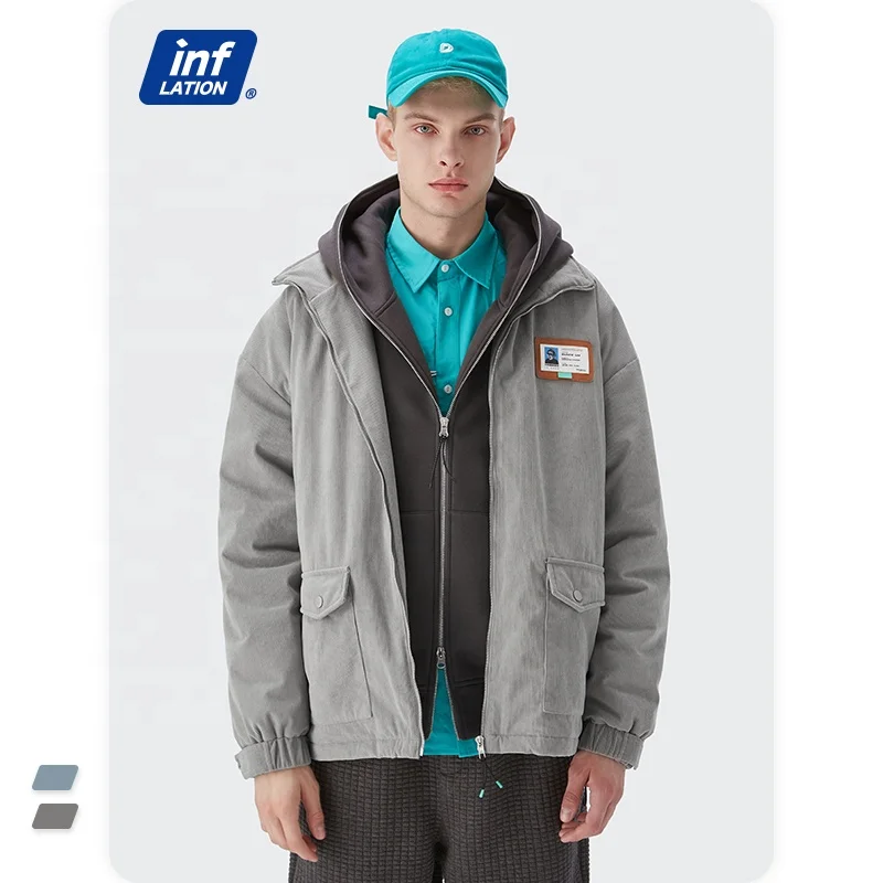 Wholesale Men Retro Stand Up Collar Thermal Winter Coat Corduroy Jacket Unisex