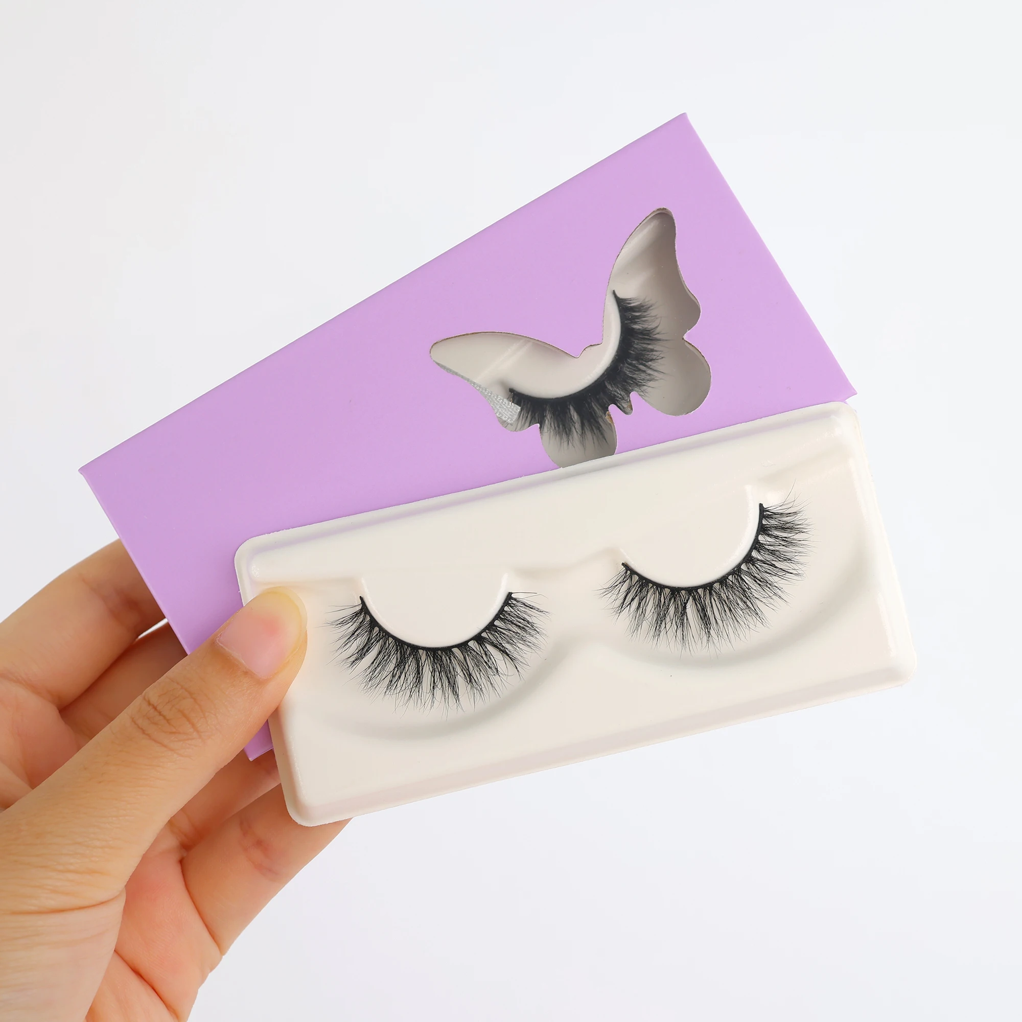 Natural Eyelashes Wholesale D Fluffy Full Strip Faux Mink Eyelashes