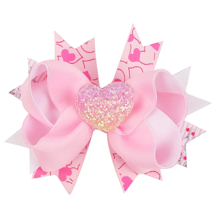 Hot Selling Sweet Hearts Bowknot Hair Clips Handmade Bows Hairpin Hair Grips For Children