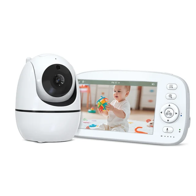 5000mAh Battery 5 Inch Screen Night Vision Sound Detection Baby Surveillance Camera Video Baby Monitor with PTZ Camera and Audio