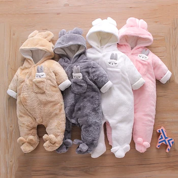 infant new born boutique long sleeve hooded collar comfortable soft shell kids boys girls winter warm clothes 0-12months