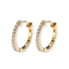 Earring Silver Hoop Huggie Earring Jewelry Minimalist 18k Gold Plated 925 Silver Zircon Hoop Huggie For Women