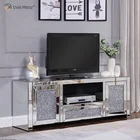 Silver Tv Living Room Cabinet Mirrored Furniture Living Room WXF-097 Crushed Diamond Silver Crystal TV Cabinet Stands