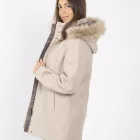 2020 Winter Fashion Beige Long Sleeve Dual Pockets Button Coat