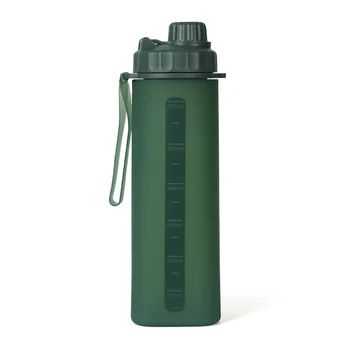 600ml/750ml 20oz/26oz Motivational Sports Water Bottle Wide Mouth Leakproof with Carry Strap Time Maker for Women Gym Fitness