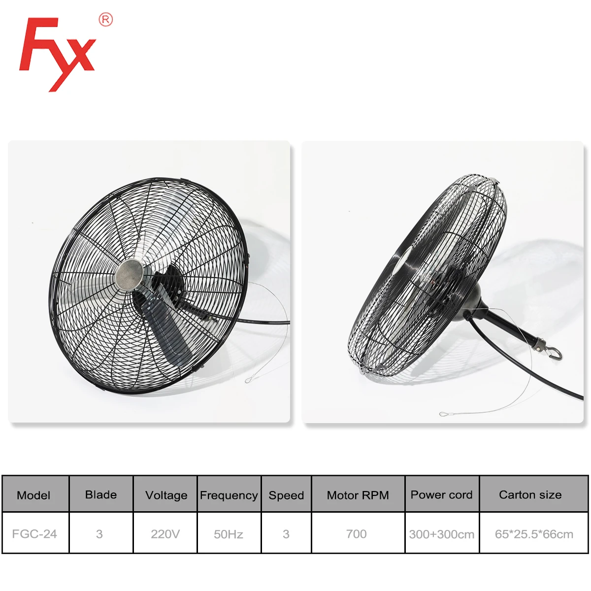 Industrial Wall Mounted Fan, Ceiling, Electric, Metal - detail 8