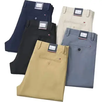 2024 High-quality casual khaki men's pants custom chinos office business men's chinos wholesale