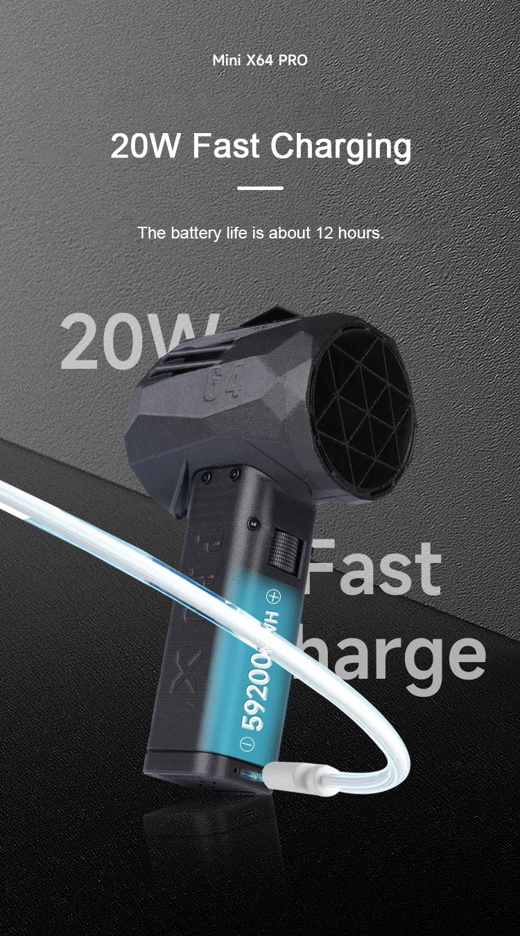 HamGeek迷你X64PRO 950W 240千米/h暴力风扇第5代涡轮喷气风扇,带1500g推力64毫米风道