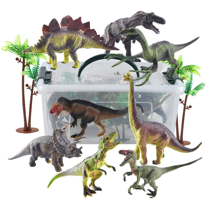 Dinosaur Toys Realistic Dinosaur Figures with Activity Play Mat & Trees 