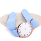 Fabric Watches Cheaper Geneva Stripe Interchangeable Fabric Straps Women Quartz Watches