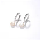 Simple Natural Simple Retro S925 Inlaid Natural Freshwater Bead Earrings