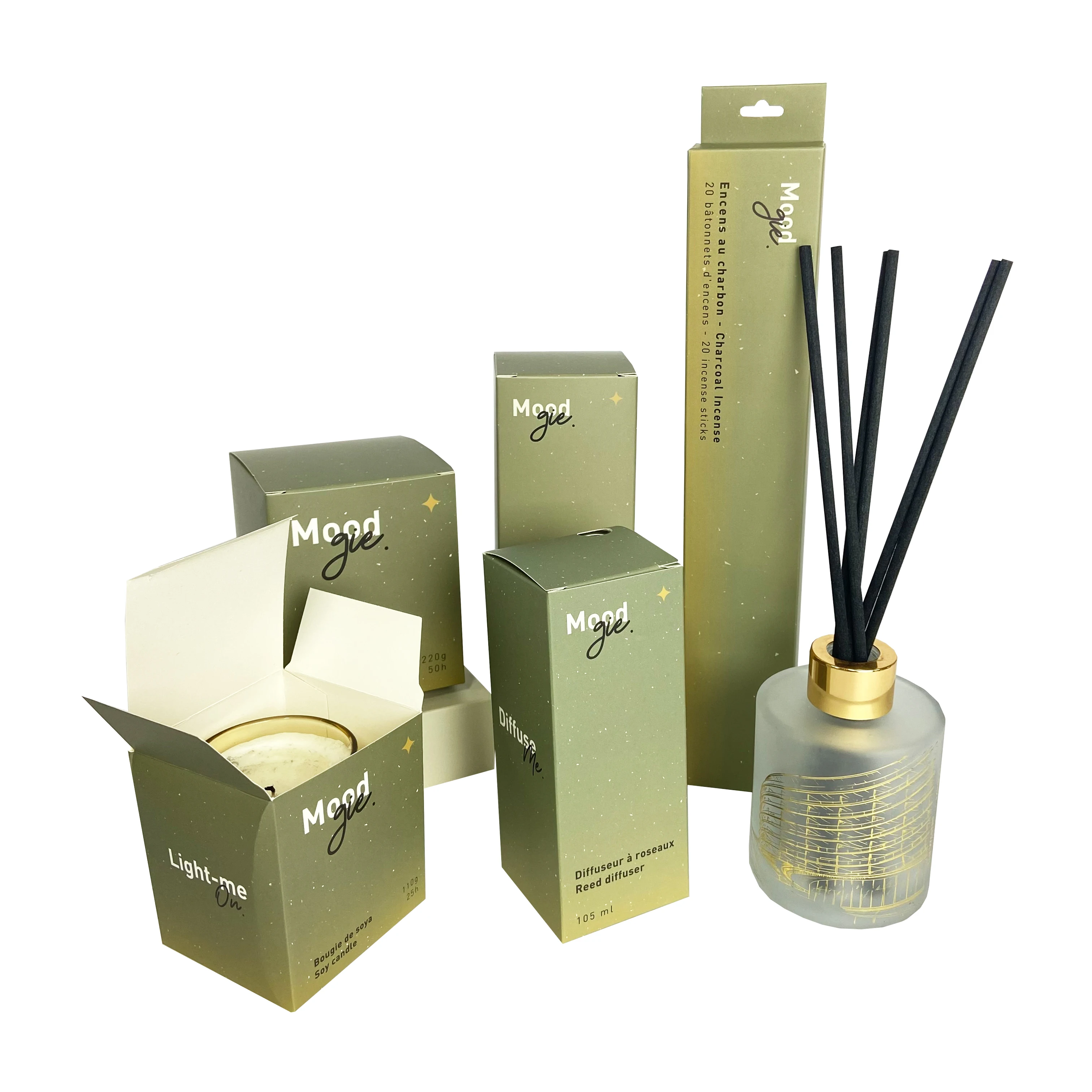 Luxury Rigid Box Candle with Lid with logo for Paper Tube Box and Insert factory