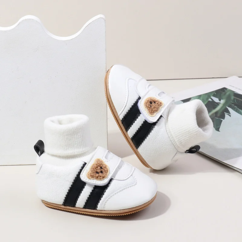 Hot Selling Baby Boys and Girls Shoes Soft TPR Anti-slip Sole Sock Shoes Ankle Covered Toddler Shoes Spring and Autumn Style factory