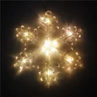 Light Copper 12L Christmas Snowflake Decoration Light Warm Light Copper Wire Light Acrylic Battery Light