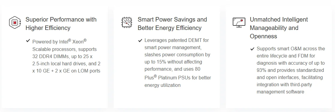 Original FusionServer 2488 V5 1st/2nd Gen Cpu 2U 4socket Rack with 32 DDR4 2933 MT/s Server in Stock