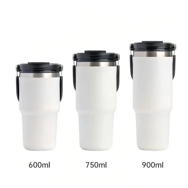 Large capacity 304 stainless steel vacuum insulation cup Cooling with portable straw cup Car portable office car cup