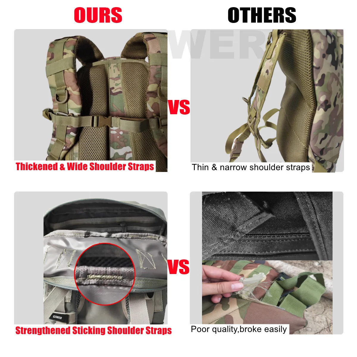 Wholesale Custom Gym Hiking Back Pack Backpacks Rucksack Hunting Mochilas Taticas 45L Molle Tactical Backpack Bags For Men