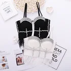 Top Leisure Fashion Sexy Performance Wear Beading Fur Crop Top Tube Chest Women's Vests Corset Top Sexy