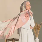 Satin Custom Women Scarf Matte Satin Printing Muslin Headscarf Tudung Hijab Printed Satin Shawl Silk Scarf