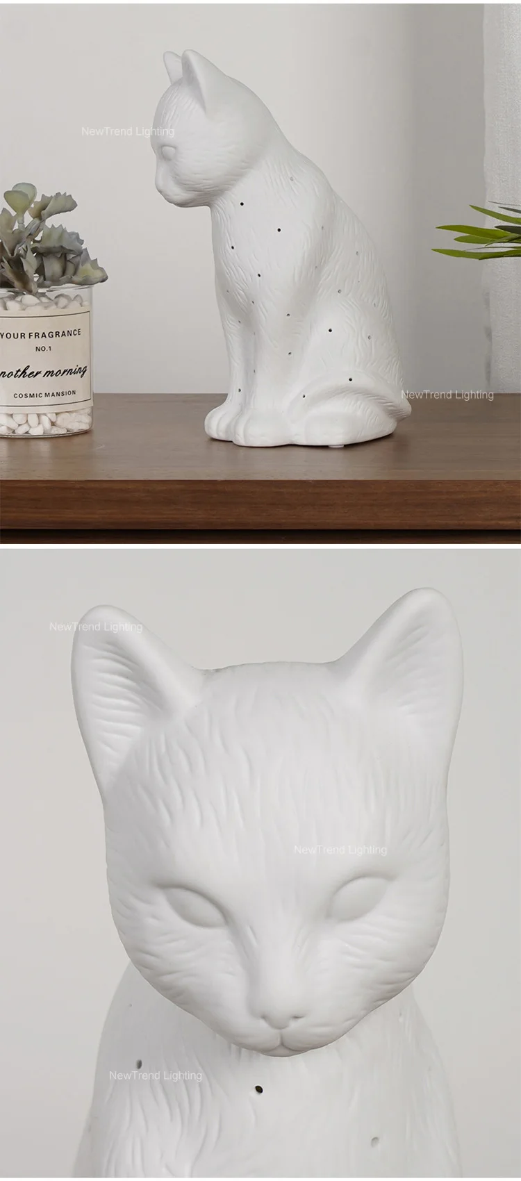 tr0031 hot sale ins cat desklamp home room bedroom living room ceramic cat led table lamp-2