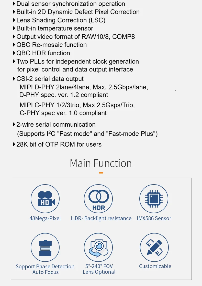 DGZX Wholesaler Mini High Pixel 48mp IMX586 Camera CMOS for sony Sensor Hd Mipi IoT Camera Module插图2 DGZX Wholesaler Mini High Pixel 48mp IMX586 Camera CMOS for sony Sensor Hd Mipi IoT Camera Module插图2