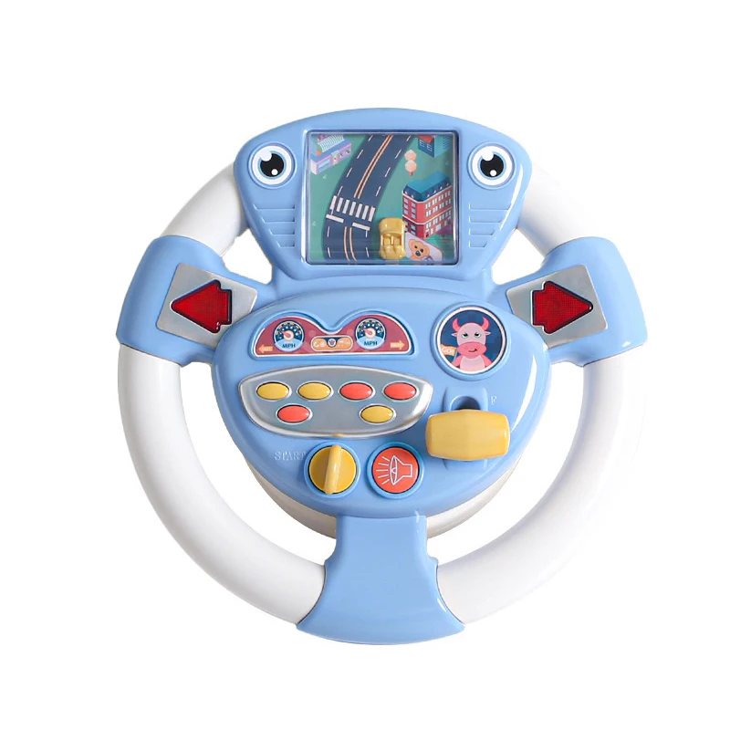 Car driving simulator toy baby electric steering wheel toys with light music