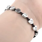 Beads 8mm Heart Metal Beads Religious Catholic Cross Adjustable Cording Bracelet