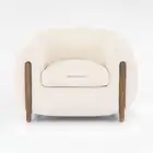 Modern Luxury Modern Living Furniture American Style Fabric Furniture Home Room Sofa Oak Wood Base Chair