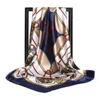 Square Scarf Factory Direct Wholesale Bufanda Custom Made Luxury Multicolor Paisley Twil Imitated Silk Square Scarf