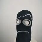 High Quality Acrylic Knitted Sports Skull Face 3 Hole Black Ski Mask Embroidery Balaclavas