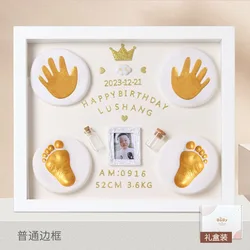 Baby  DIY Hand Foot print  3D Shadow Box  Baby Souvenirs Gifts Baby's hand and foot photo frame