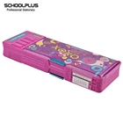 Plastic Pencil Case Plastic Multifunctional Double Sided Plastic School Eco Pencil Case Cartoon Pop-out Pencil Case