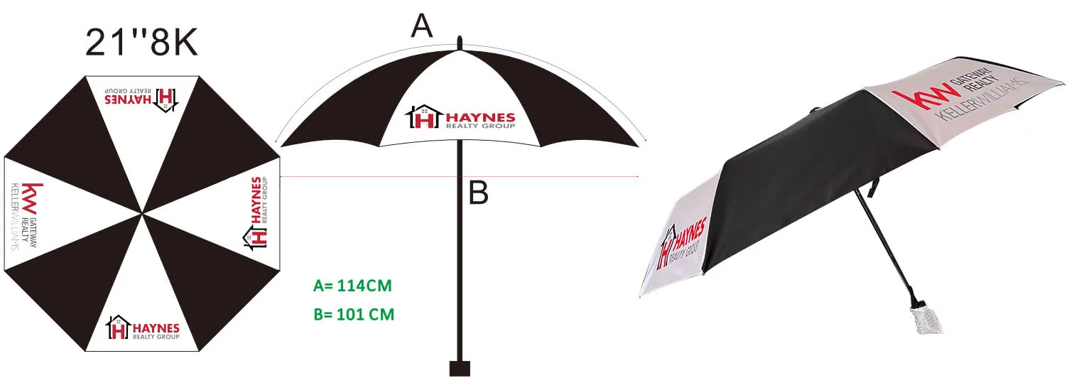 Promotional Advertising Wind Resistant 3 Fold Rain Umbrella Portable Travel Umbrellas Custom Logo Folding Backpack Umbrella