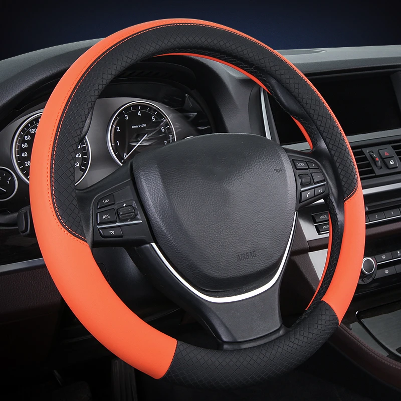 6 Colors Options Universal Fit PVC PU Leather Car Steering Wheel Cover Steering Wheel Protection