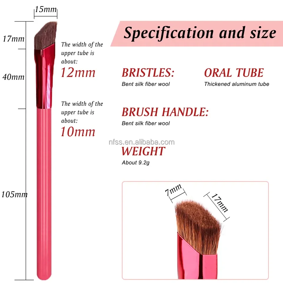 Custom Logo 4D Hair Stroke Stamp Brow Tinting Cosmetic Brushes Makeup Flat Angled Side Square  Multi Function Wild Eyebrow Brush