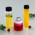 Square Plastic Bottle Plastic Hot Sale 10 Oz 16oz Empty Square Transparent PET Plastic Juice Bottle With Top