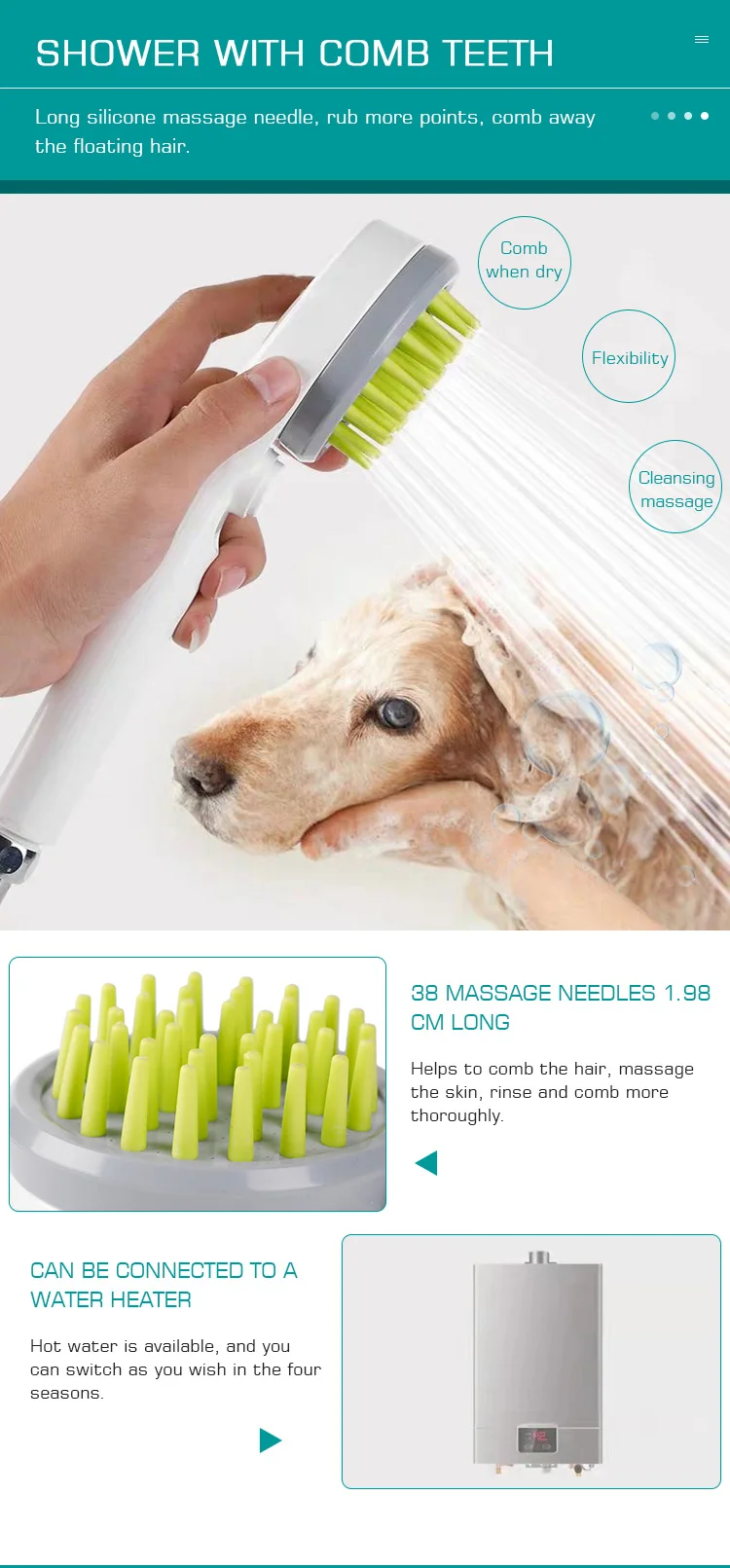New Design Portable Grooming Pet Bathing Tool 2 In 1 Attachment Shower