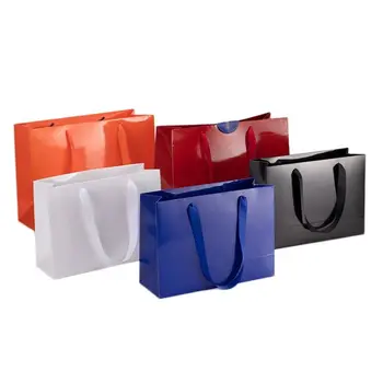 Customize Waterproof Glossy Shinny Paper Bags for Shoes Clothing