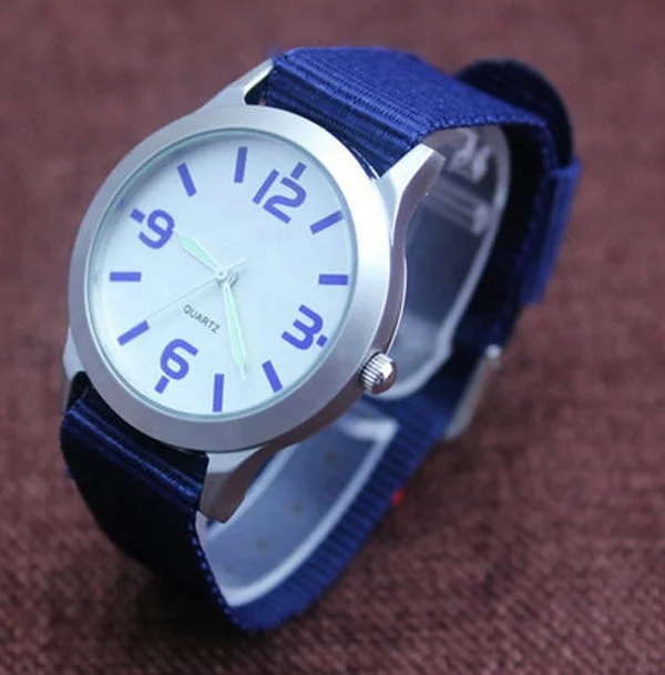 Luxury Luminous Hands Green Color Canvas Strap Ladies Children Custom Minimalist Watch for Women