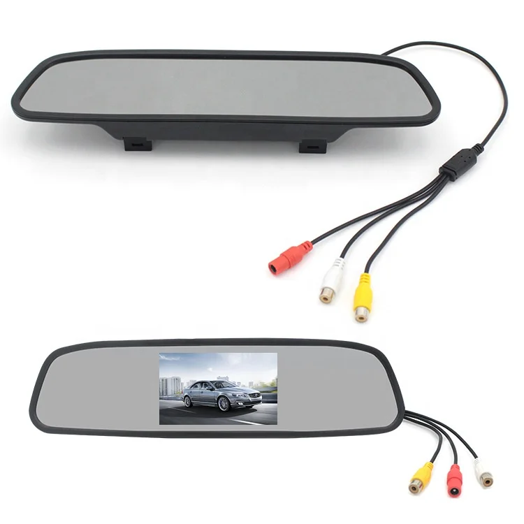 Auto Car Reverse Parking Camera Rearview Mirror 4.3" Color LCD Display Monitor 