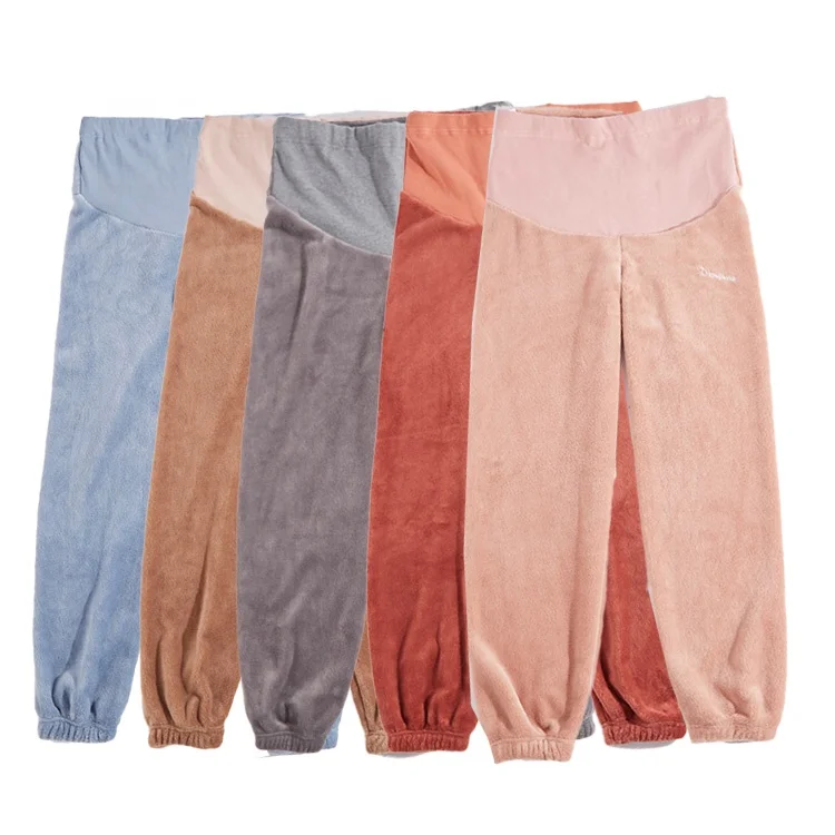 Winter Velvet Maternity Leggings Pants 