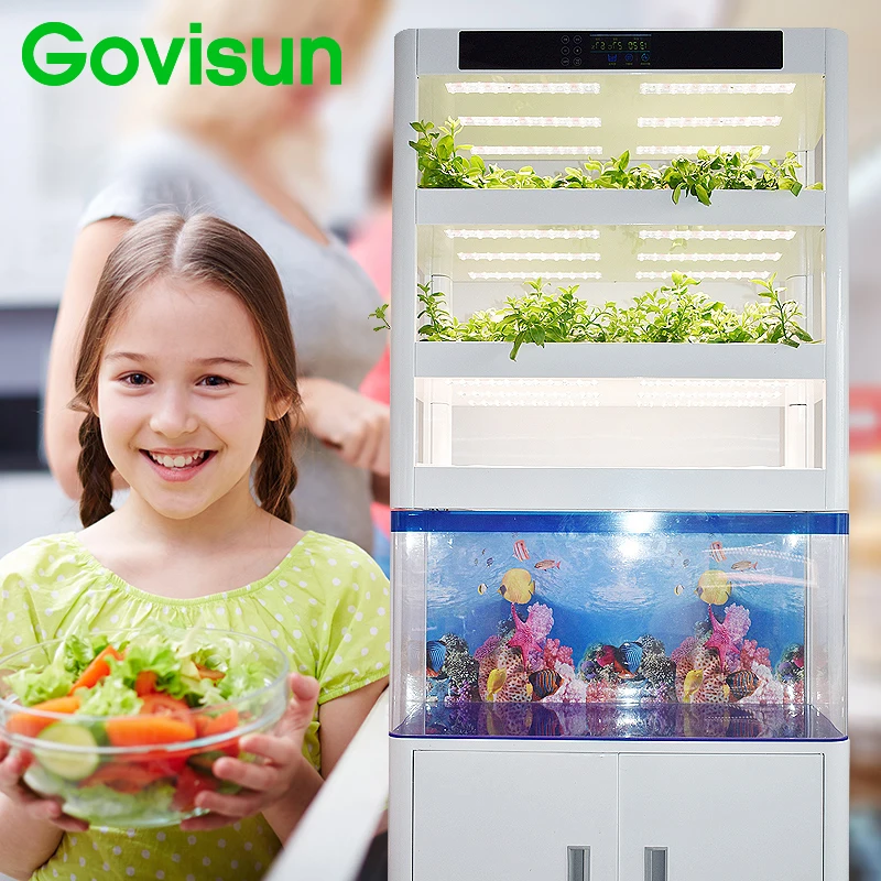 Smart indoor vertical farming hydroponic growing system with led grow light for vegetables flowers and fruits