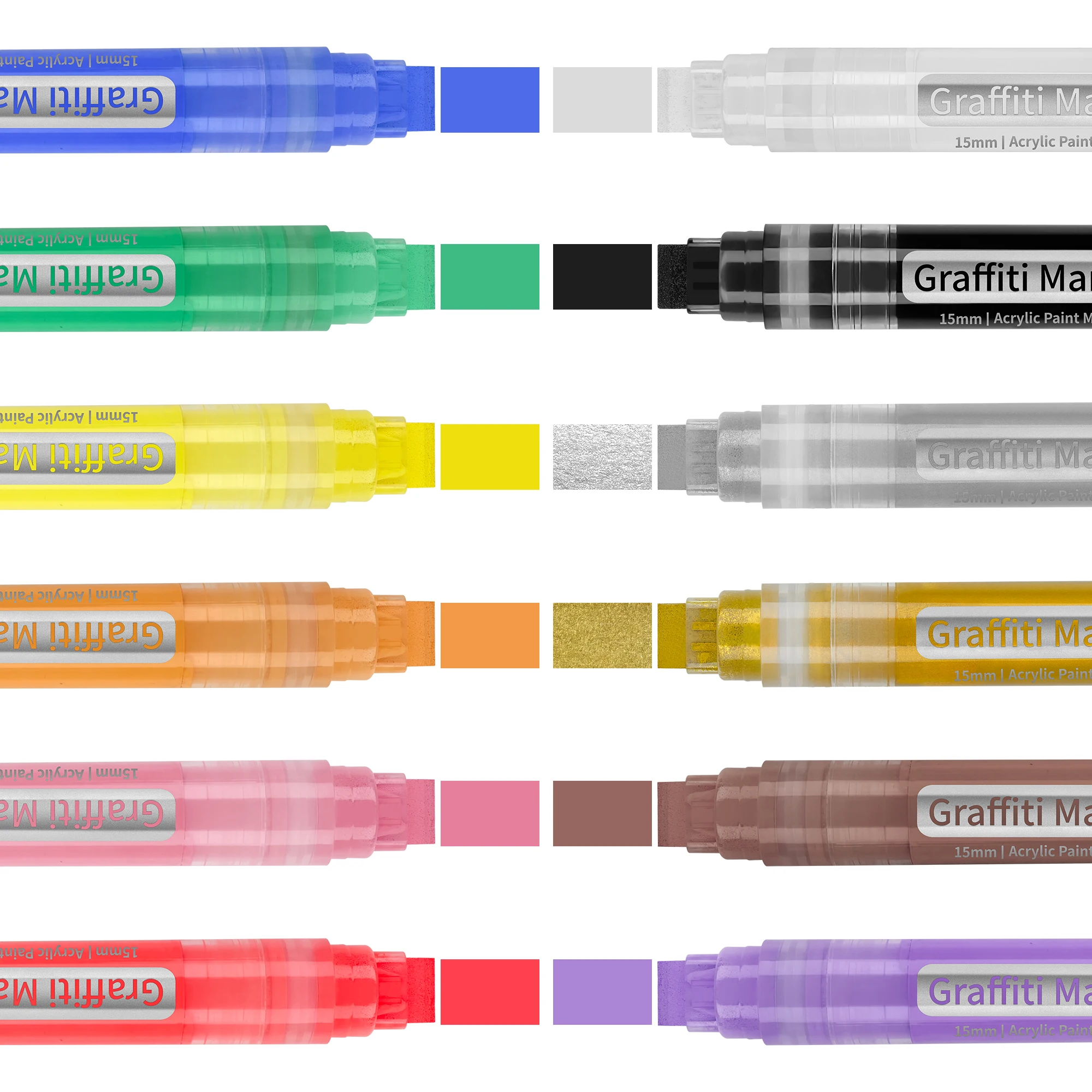 Jumbo size 15mm Felt Tip,Water Based Acrylic,Waterproof and Permanent ink,No Toxic No Odorg,Marker Pen